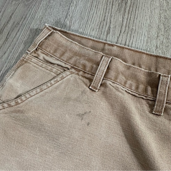 Vintage Carhartt Light Tan Carpenter Work Trousers Pants Waist 44 - Picture 10 of 13